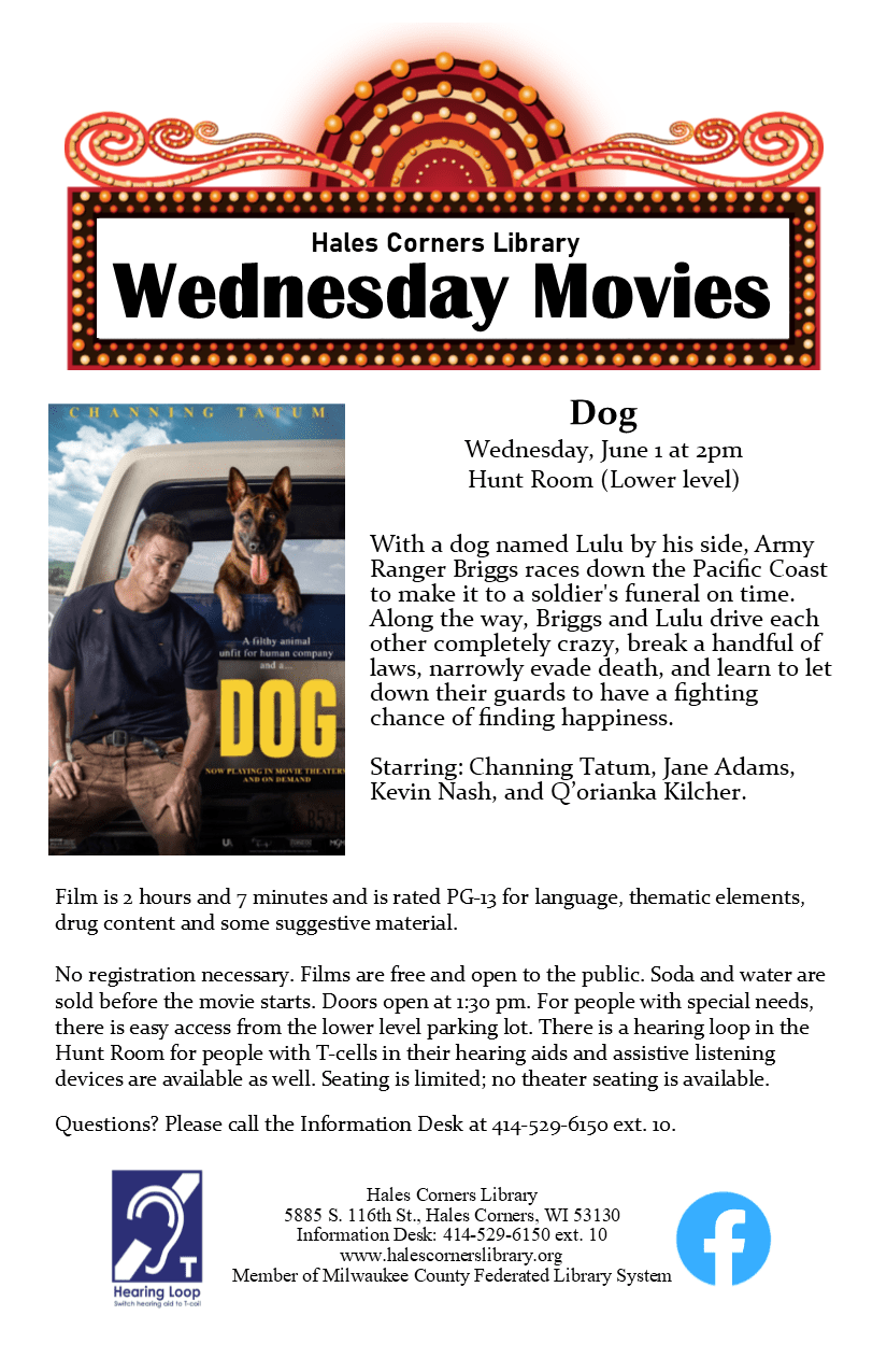6June1 Dog Hales Corners Library