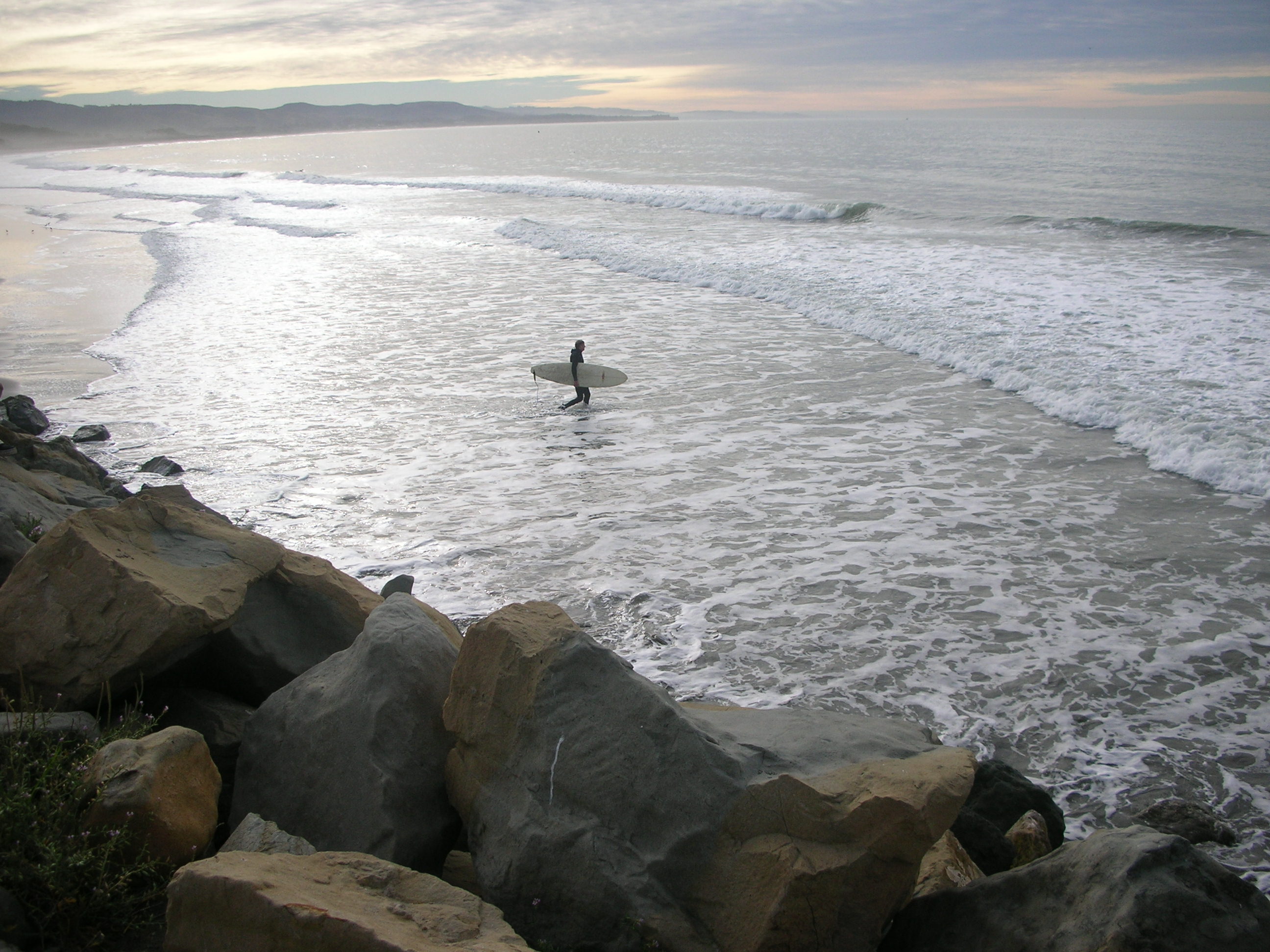 Surfing Alert/Breakwater at El Granada Beach Half Moon Bay Memories