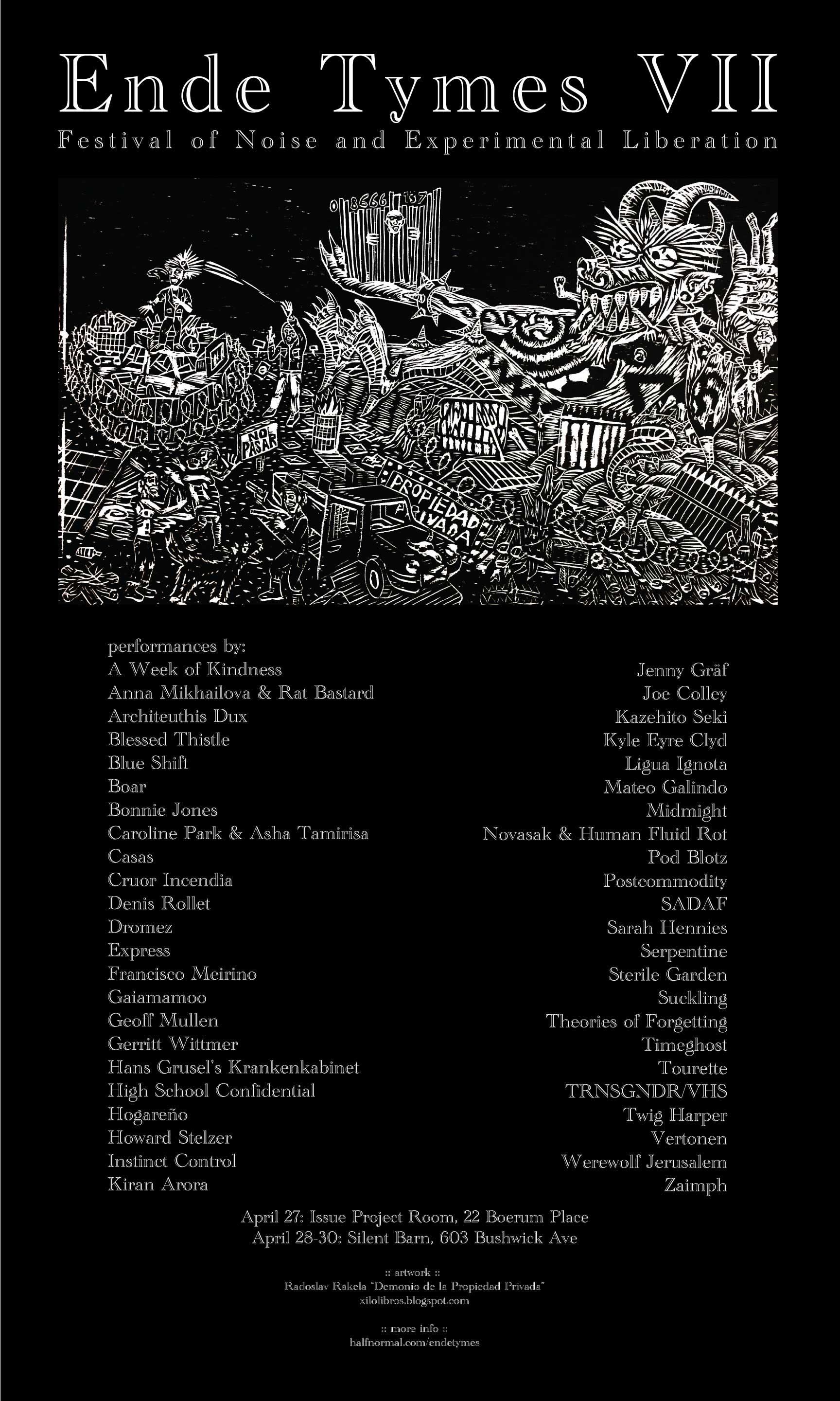 ende tymes festival 2023 Ende Tymes 7 Festival of Noise and Experimental Liberation