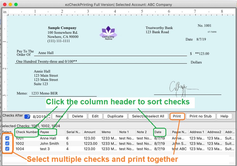 ezCheckPrinting Mac Import Data