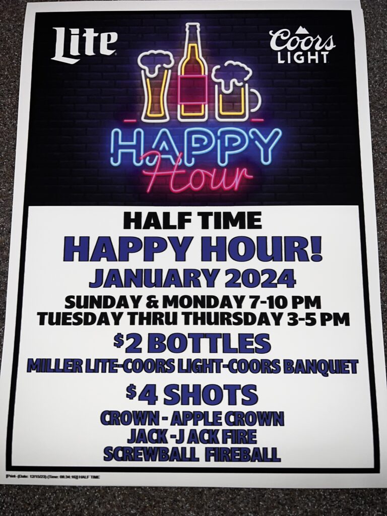 Specials Half Time Bar and Grill