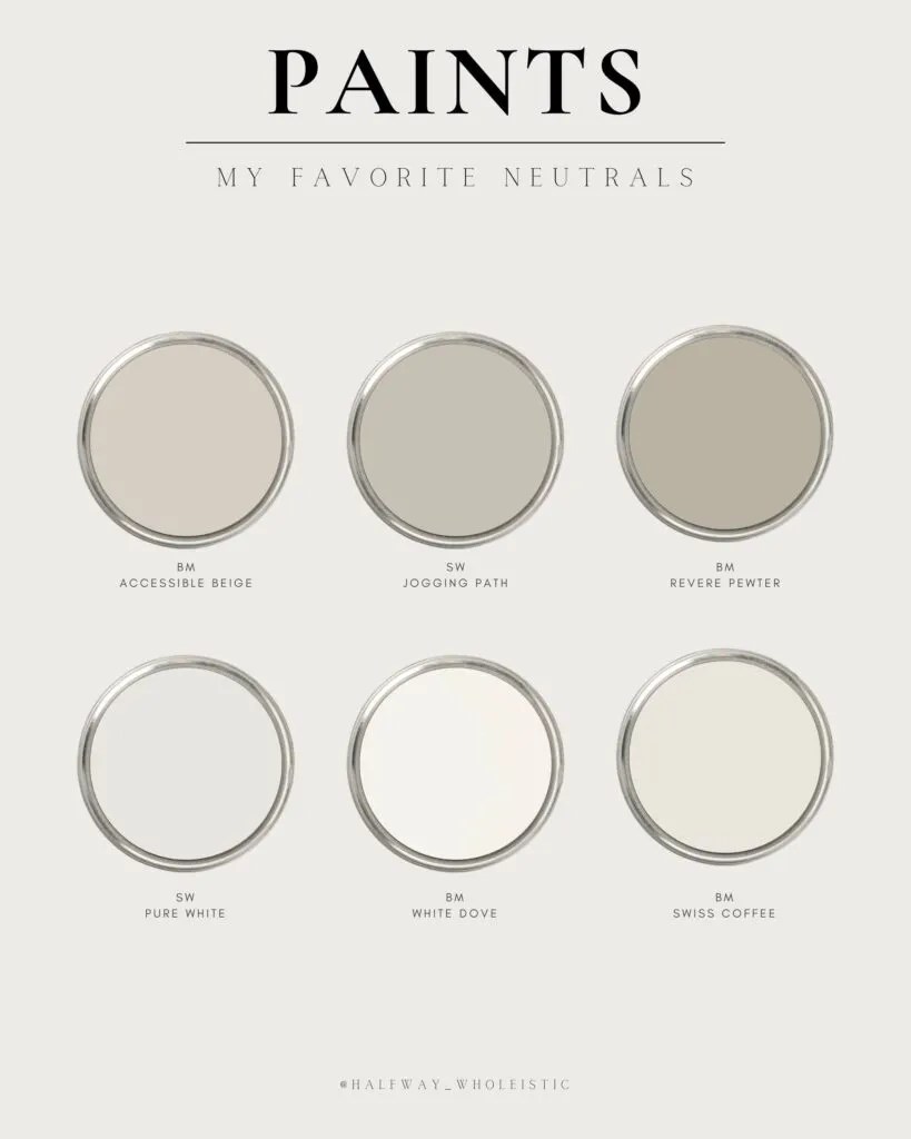 Paint Colors I Used in Our Home Halfway Wholeistic