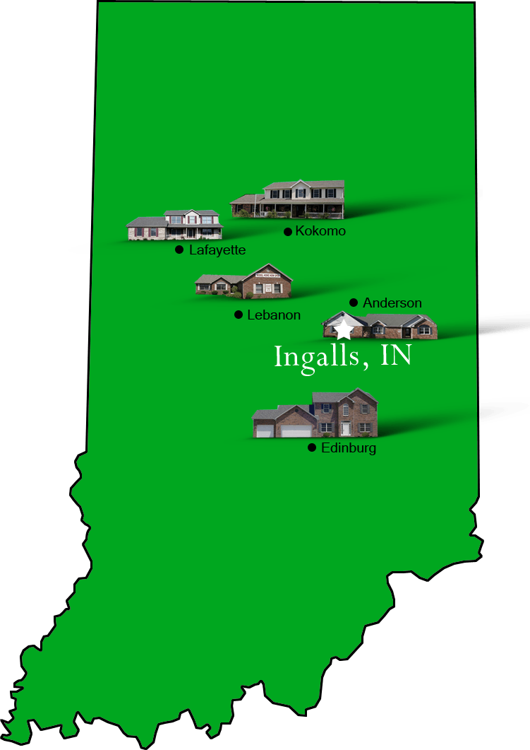 Ingalls_map Hallmark Homes Indiana's Leading "On Your Lot" Custom