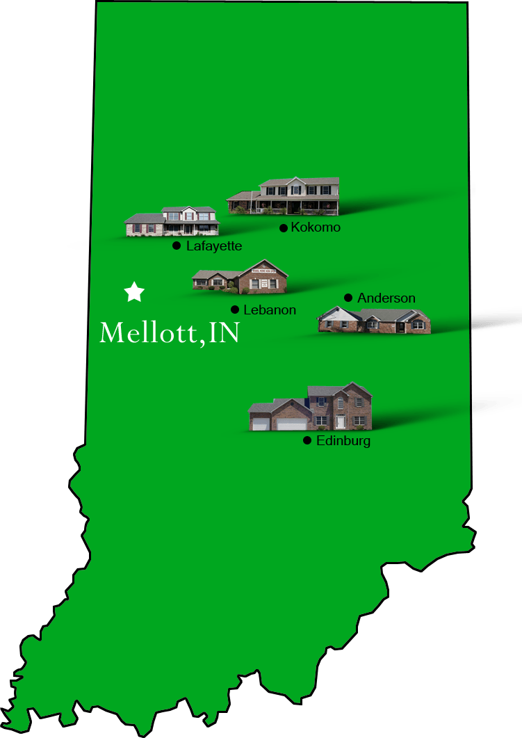 Mellott_map Hallmark Homes Indiana's Leading "On Your Lot" Custom