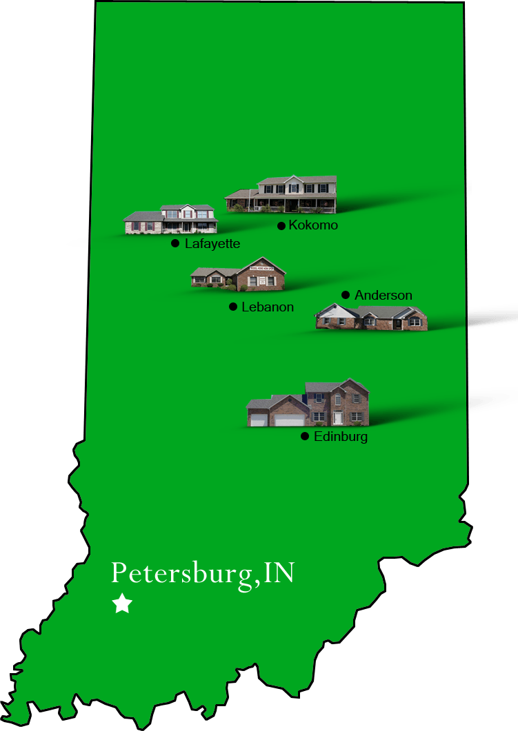 Petersburg_map Hallmark Homes Indiana's Leading "On Your Lot