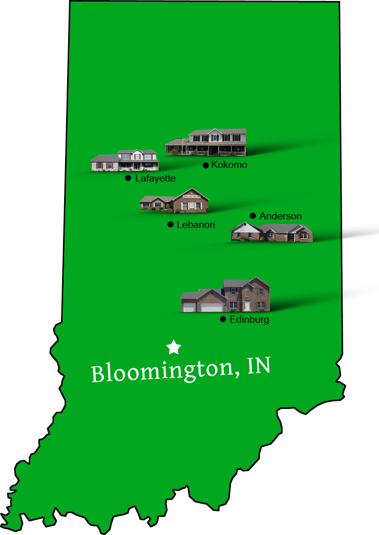 Bloomington_map Hallmark Homes Indiana's Leading "On Your Lot