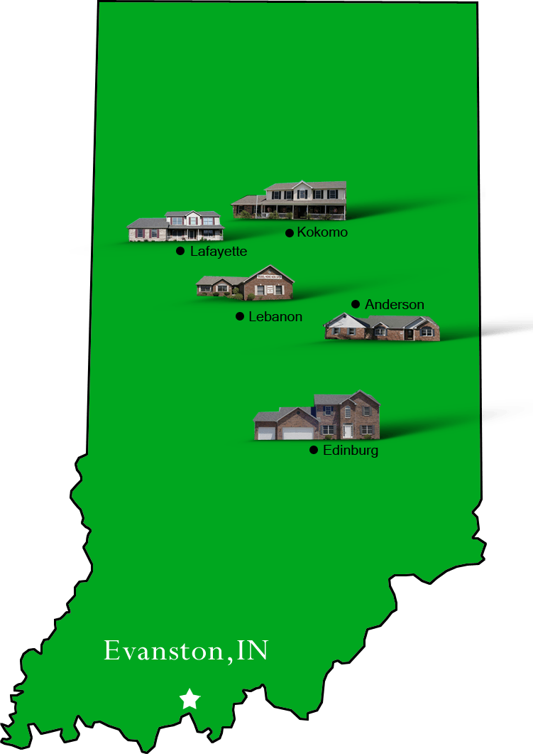 Evanston_map Hallmark Homes Indiana's Leading "On Your Lot" Custom