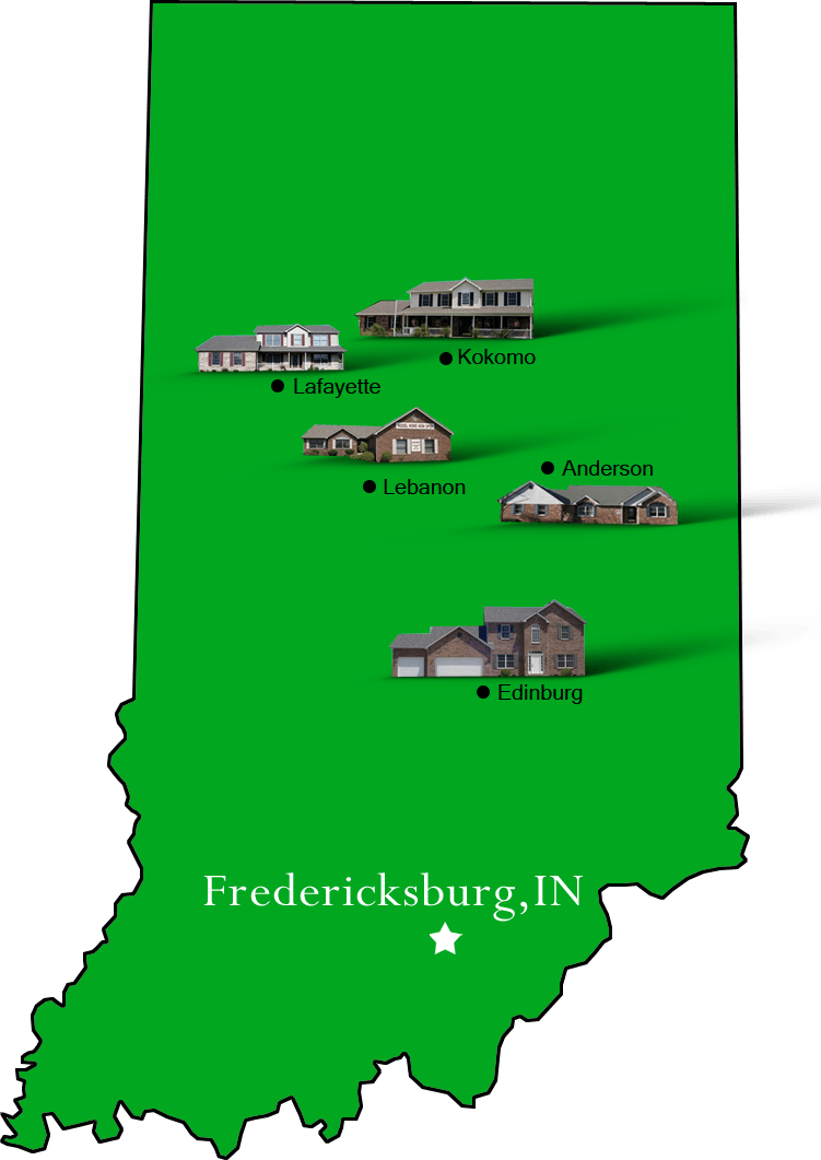Fredericksburg_map Hallmark Homes Indiana's Leading "On Your Lot