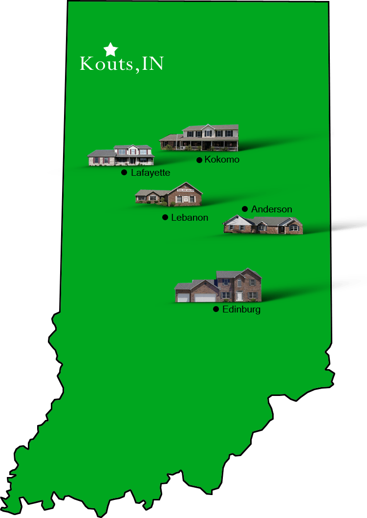 Kouts_map Hallmark Homes Indiana's Leading "On Your Lot" Custom