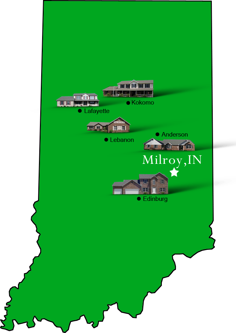 Milroy_map Hallmark Homes Indiana's Leading "On Your Lot" Custom
