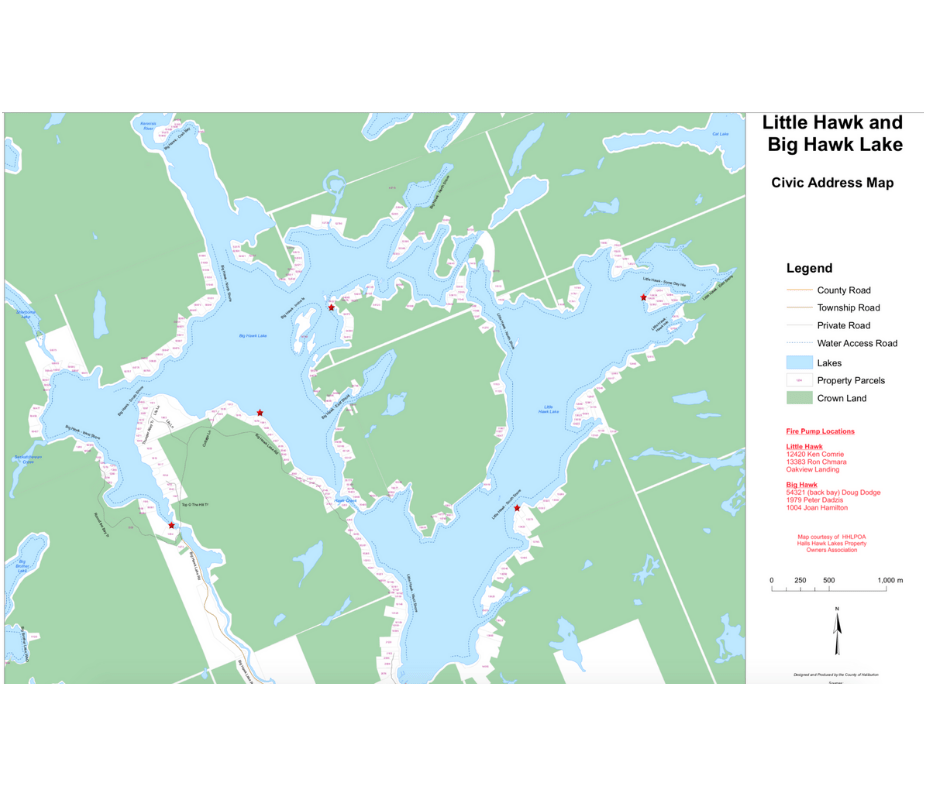 Big and Little Hawk Civic Address Map Poster Laminated Halls & Hawk