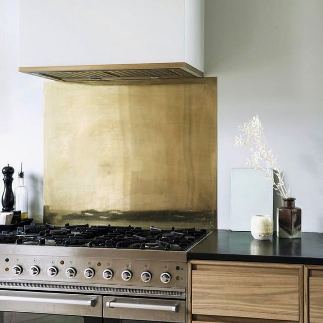 Aged Brass Splashback Brass Patina Splashback Halman Thompson