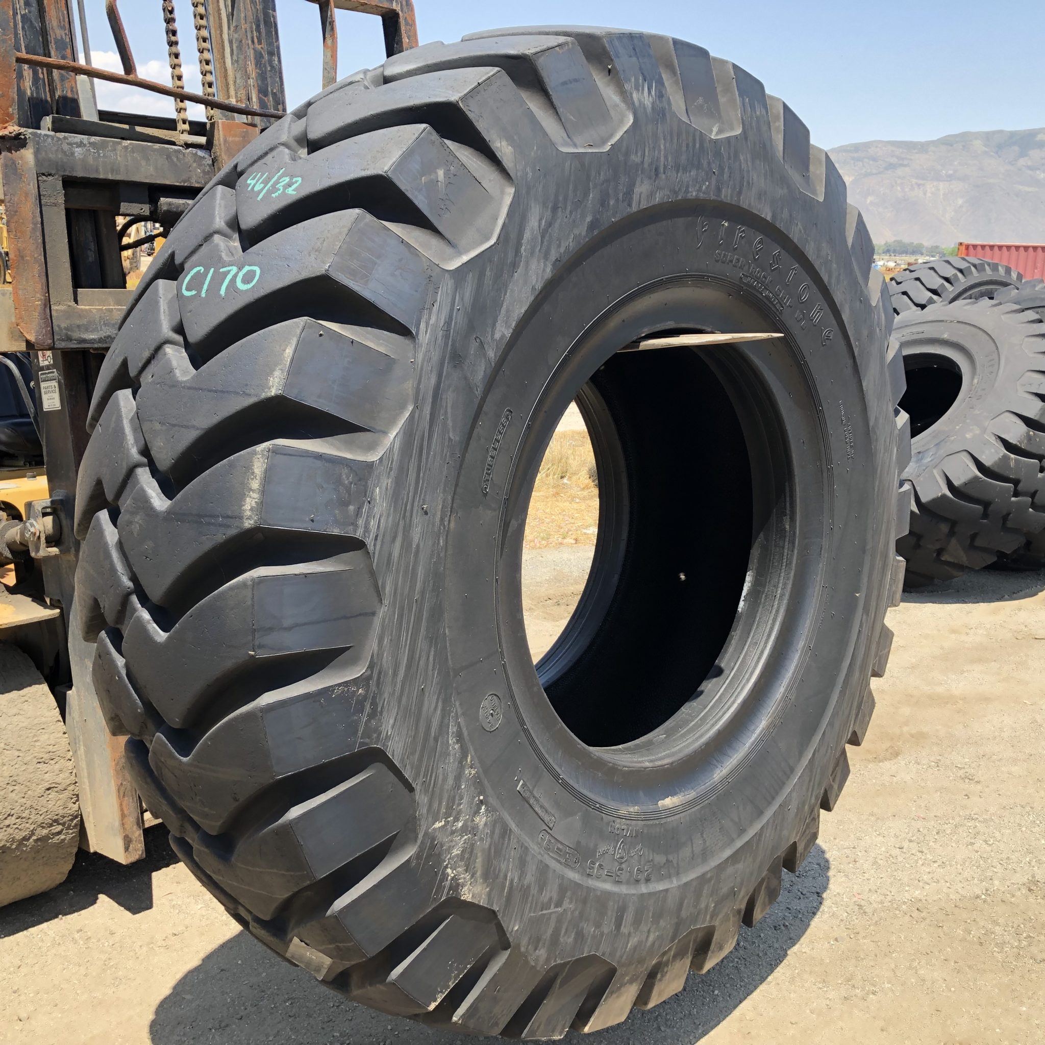 29.5X35 Firestone OTR Tire E3 L3 SRG Super Rock Grip 34Ply CONDITION