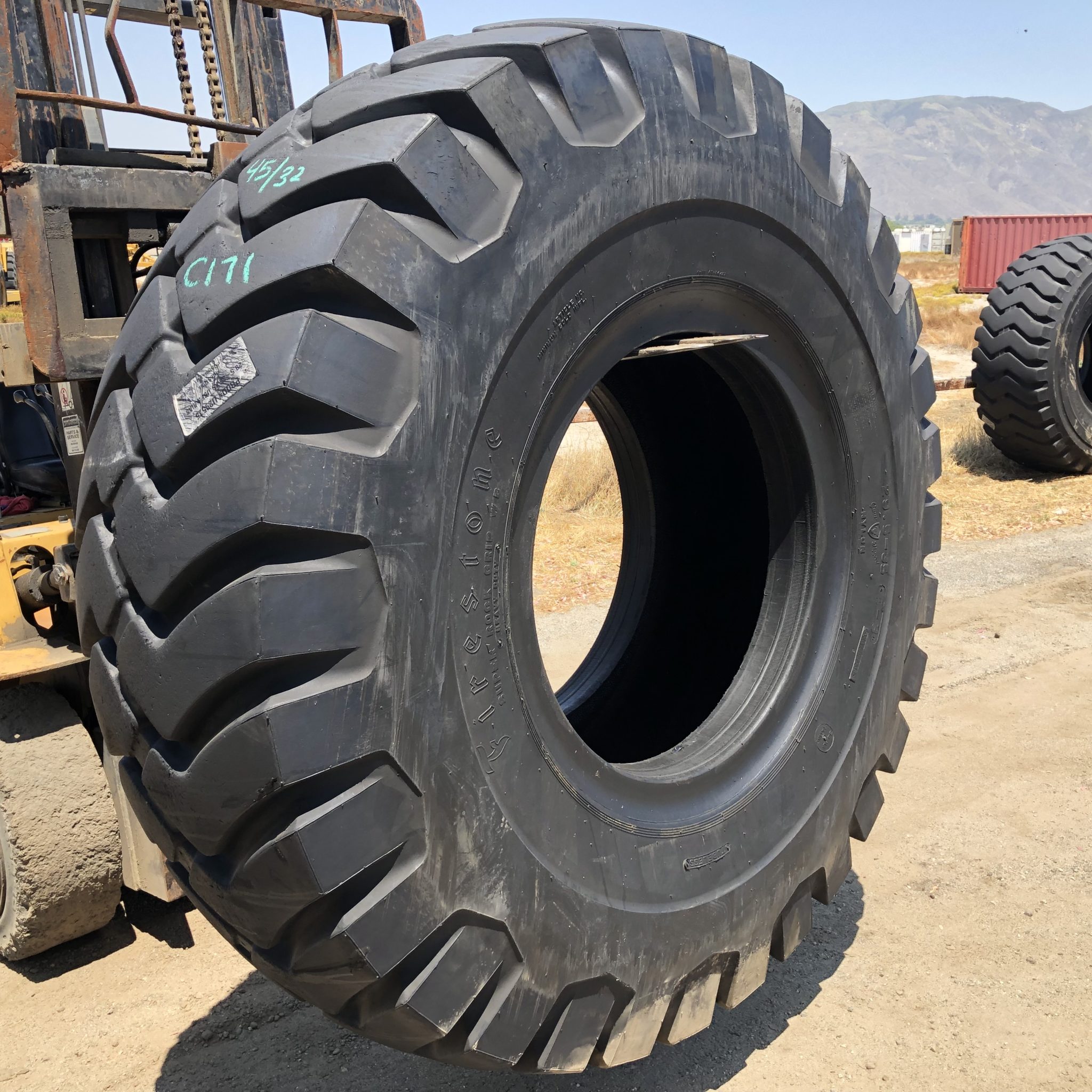 29.5X35 Firestone OTR Tire E3 L3 SRG 34Ply CONDITIONUsedTREAD DEPTH