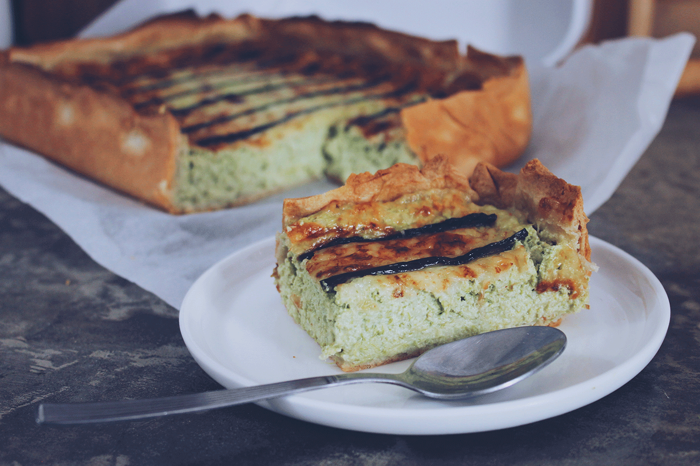 Pastel de espárragos y ricotta