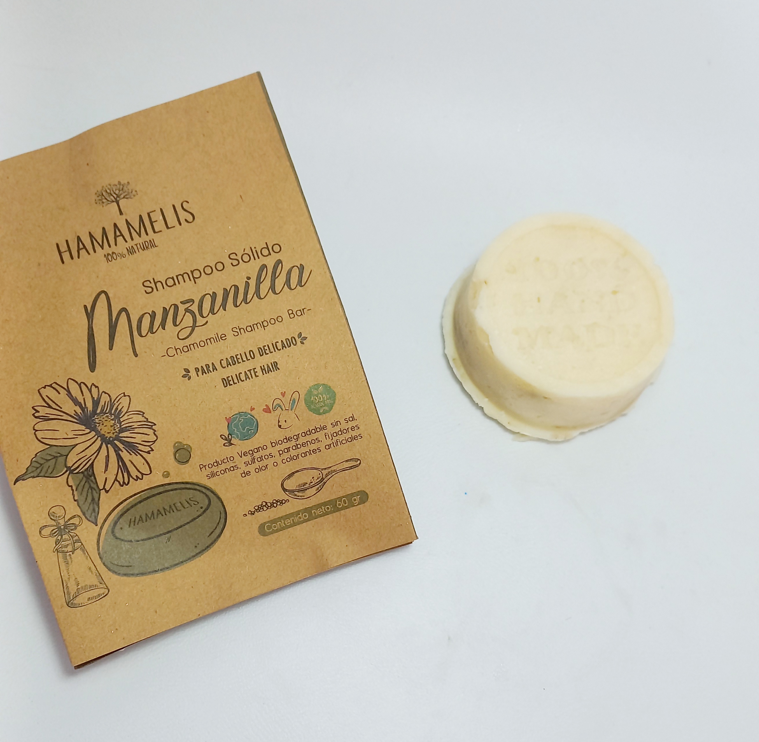 Shampoo Sólido Manzanilla Hamamelis 100 Natural