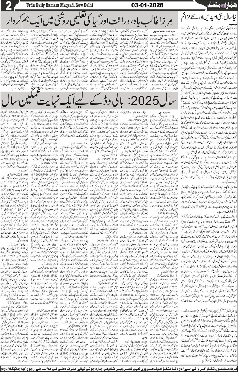 Hamara Maqsad, Urdu Newspaper Delhi, India, Hamara Maqsad India, Log Haque Ke Liye Ladte Hain