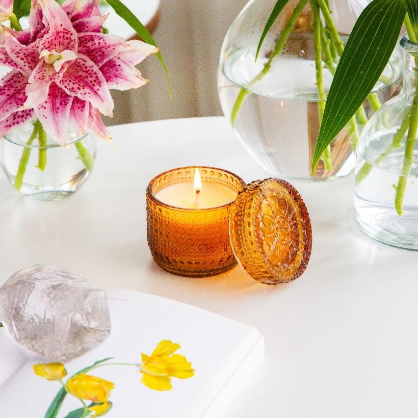 Brown Bubble Texture Votive Candles With Lid Small Hamari Asha