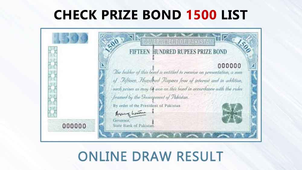 1500 Prize Bond List 2024 Draw Results
