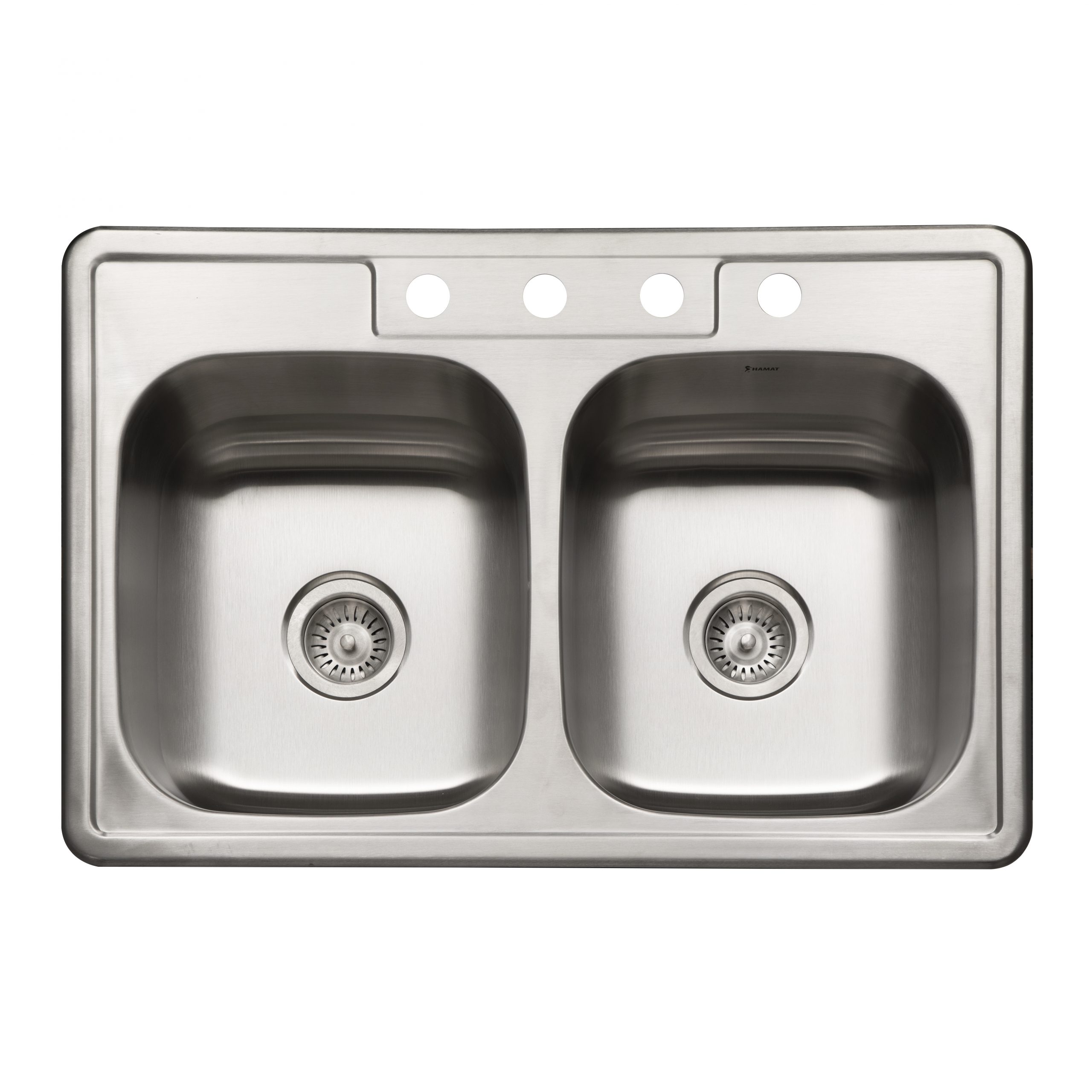 Revive Topmount Stainless Steel 50/50 8" or 9" Deep Double Bowl Kitchen