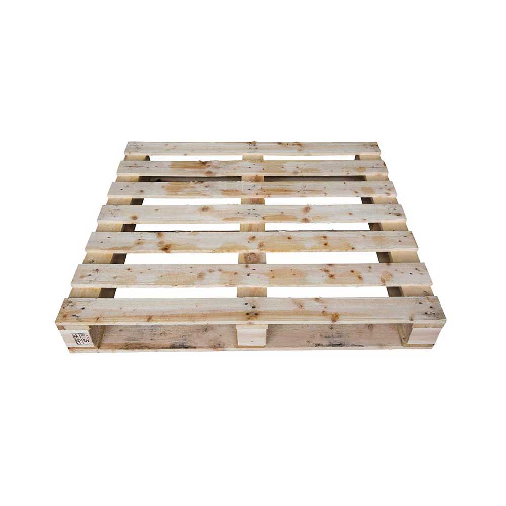 48” x 40” square (1200mm x 1020mm), 4 way heavy duty wooden pallet