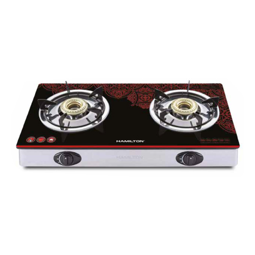 Hamilton Gas Stove 2 Burner Glass Hamilton.qa
