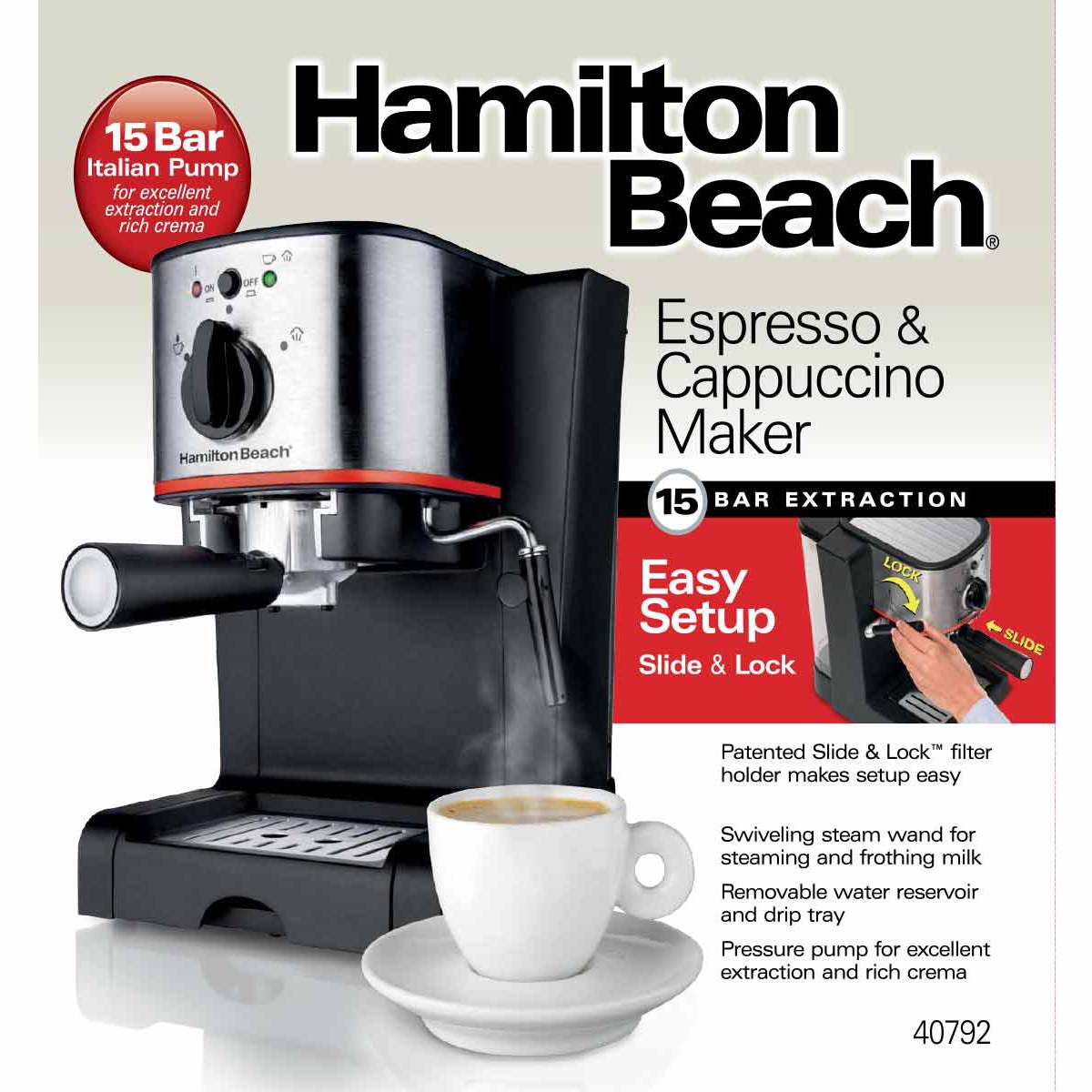 Espresso & Cappuccino Maker - 40792 | HamiltonBeach.com