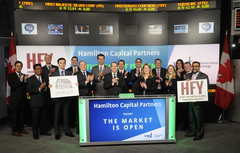 Hamilton Capital Opens TSX, launching new Global Financials Yield ETF