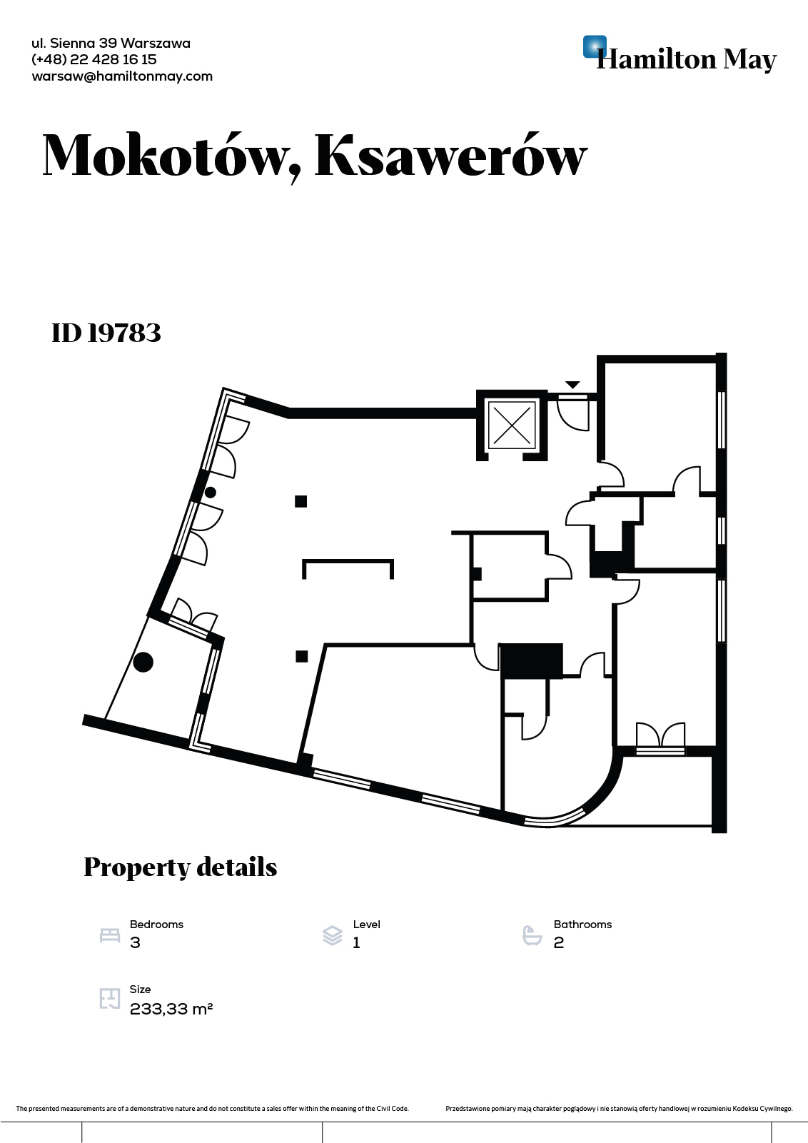 New, corner threebedroom apartment with two balconies and a view of the park located in Górny