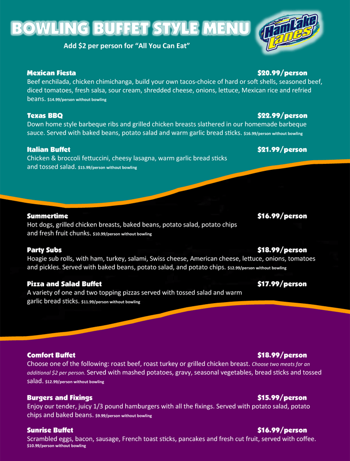 Food Restaurant Ham Lake Lanes Ham Lake, MN