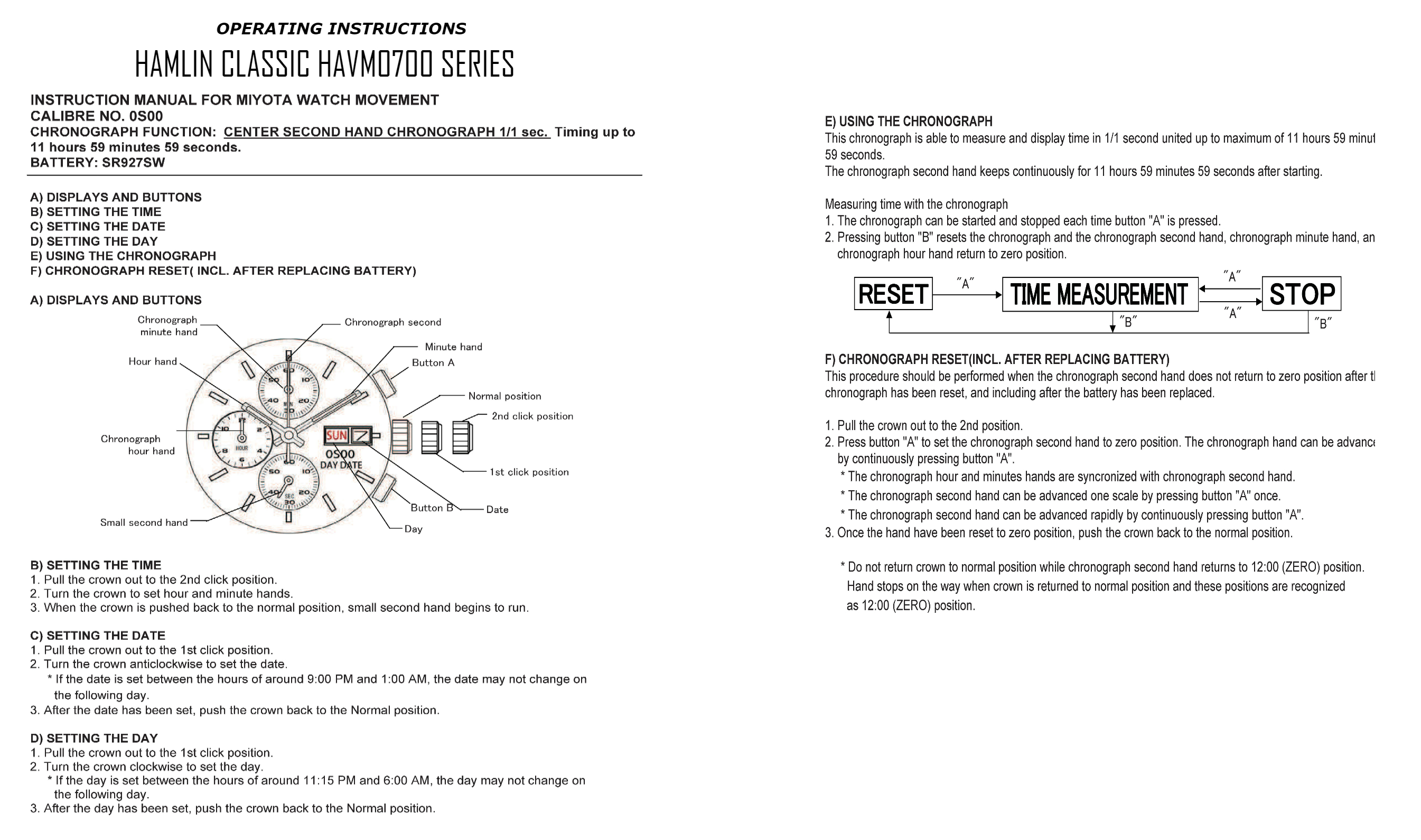 Customer Service Hamlin Watches