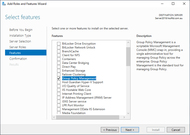 How to install the Group Policy Management Console Tools (GPMC) on a