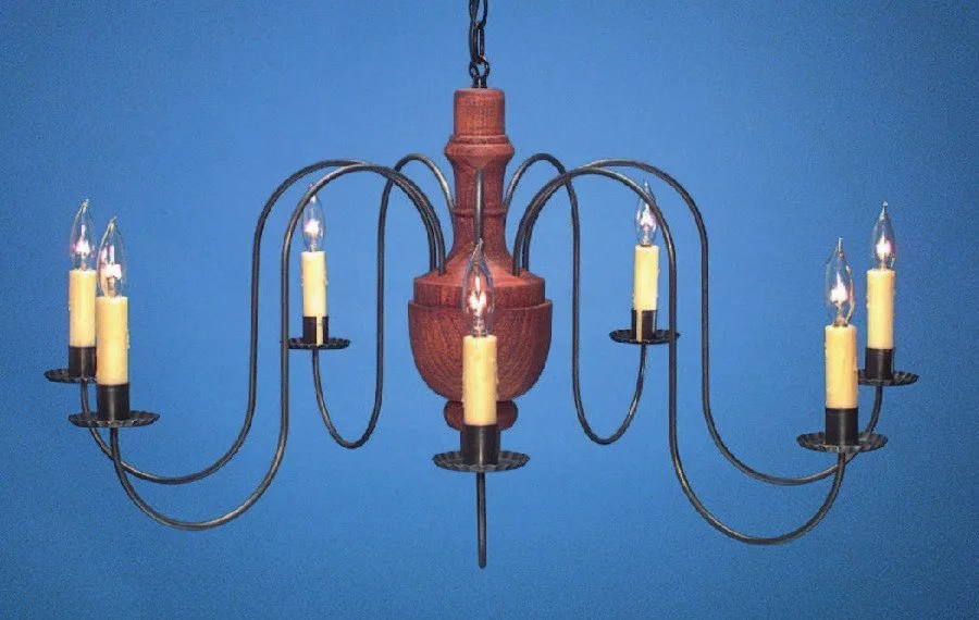 Antique Reproduction Wooden Chandelier Made In America