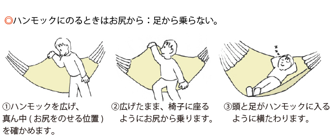 上手な寝方～まずは、座ってみる 「ハンモックライフ」21周年のハンモック専門店 ハンモック＆チェアハンモック