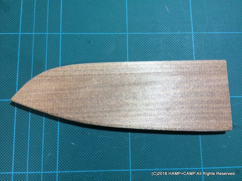 木材で包丁の鞘を自作 途中 Hampcamp