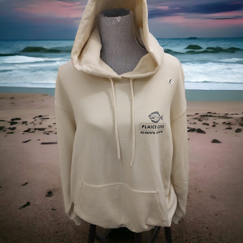 Plaice Cove Hoodie Sweatshirt (Bone) Large Hampton Crafts & Creations