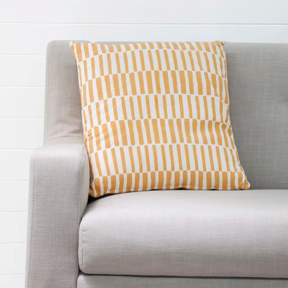 MUSTARD PRINT CUSHION Hire For Weddings & Events Hampton Event Hire