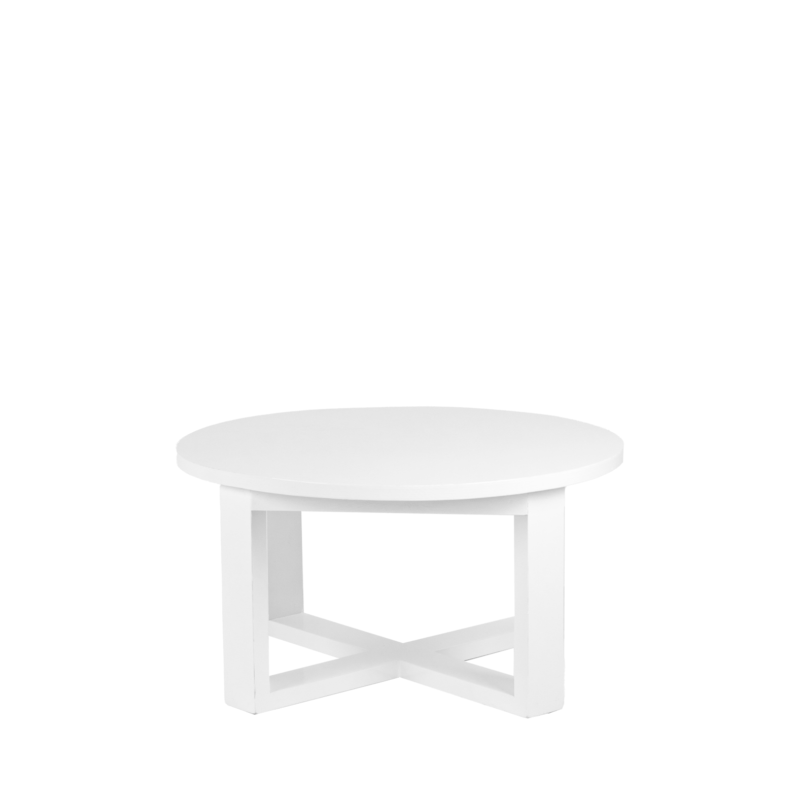 Round Wooden Coffee Table White Hire For Weddings & Events Hampton