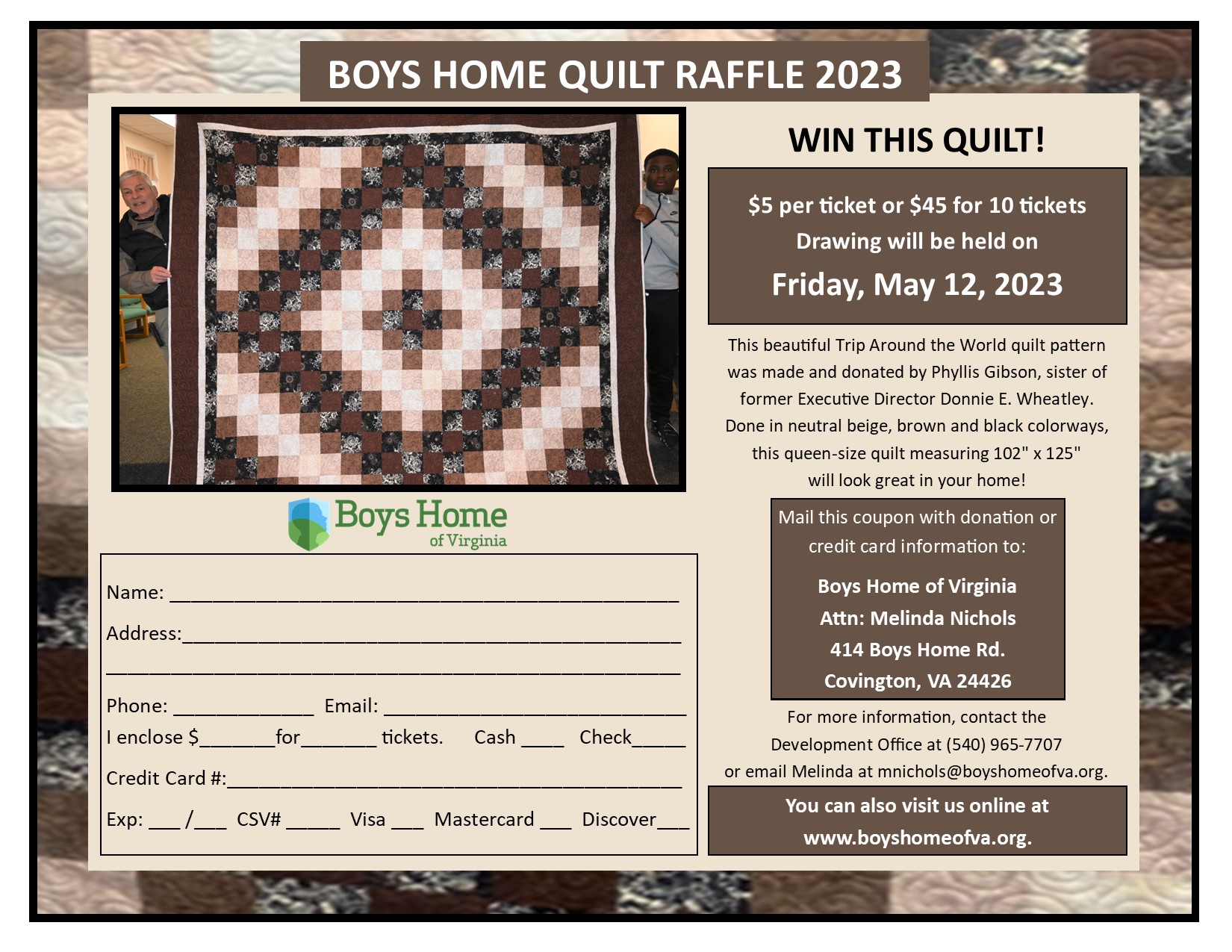 Boys Home of Virginia/Quilt Raffle Hampton Roads Messenger