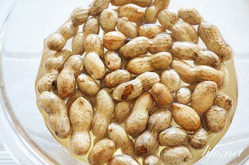 茹で落花生・ゆでピーナッツの作り方。殻あり、なしの塩の量も紹介。