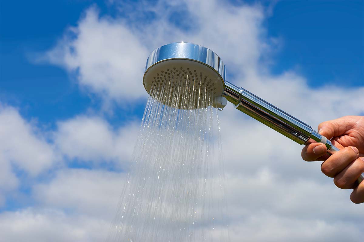 Camp shower Loopz Plus Hamwells portable, recirculating, water filtration 6L