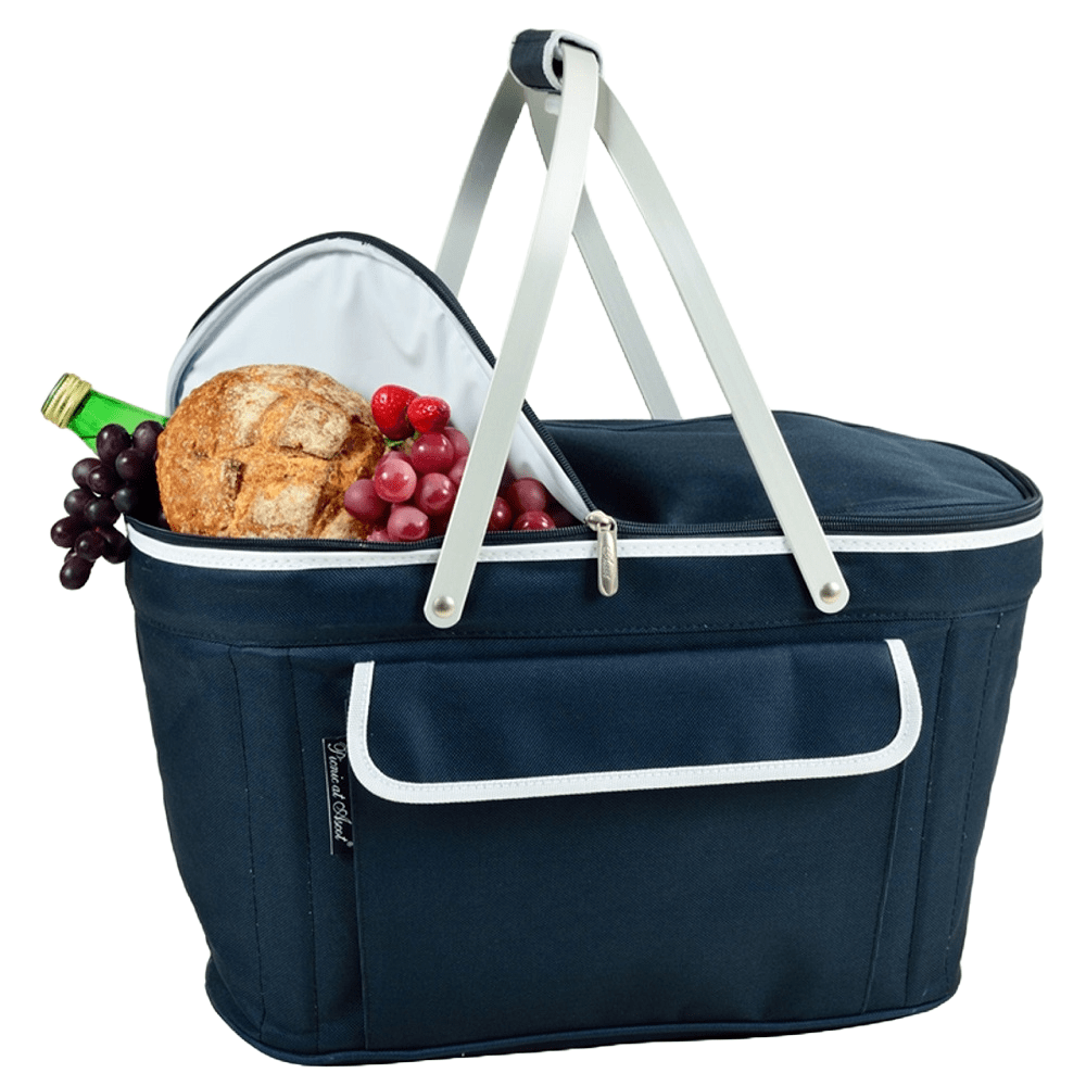 Picnic at Ascot Collapsible Basket Cooler Navy Hand Arnold