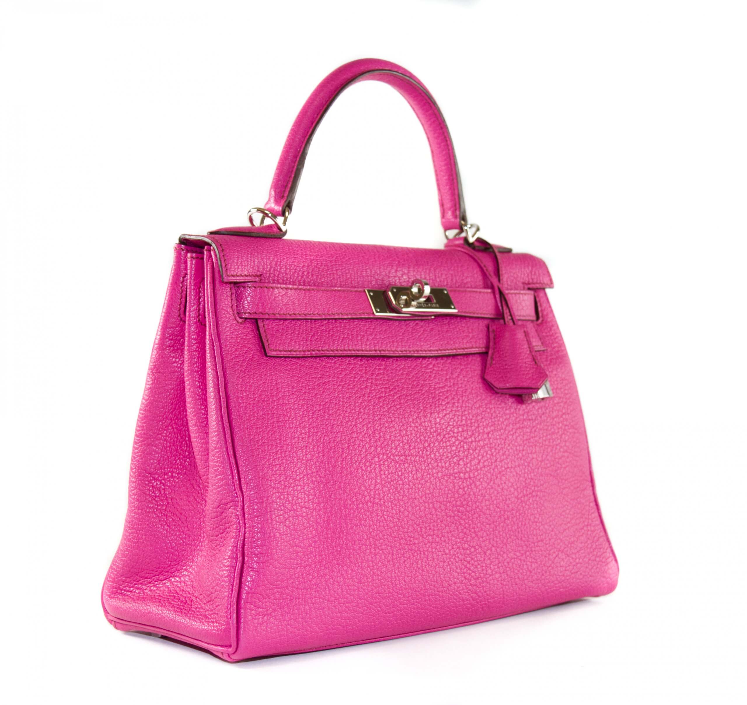 Hermès Kelly 28 Chèvre de Coromandel Fuchsia Palladium Hardware