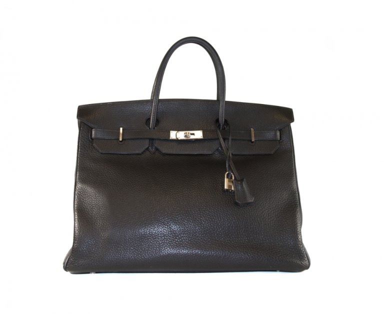 Hermès Birkin 40 Fjord schwarz Palladium Hardware Handbag Spa & Shop