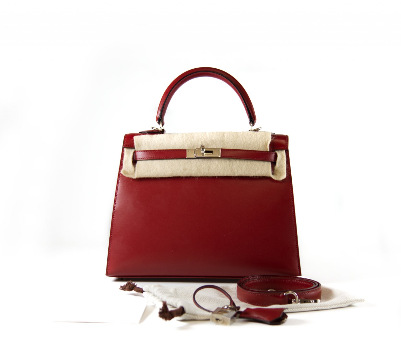 Hermès Kelly 25 Sellier Box Brique Palladium HW Handbag Spa & Shop