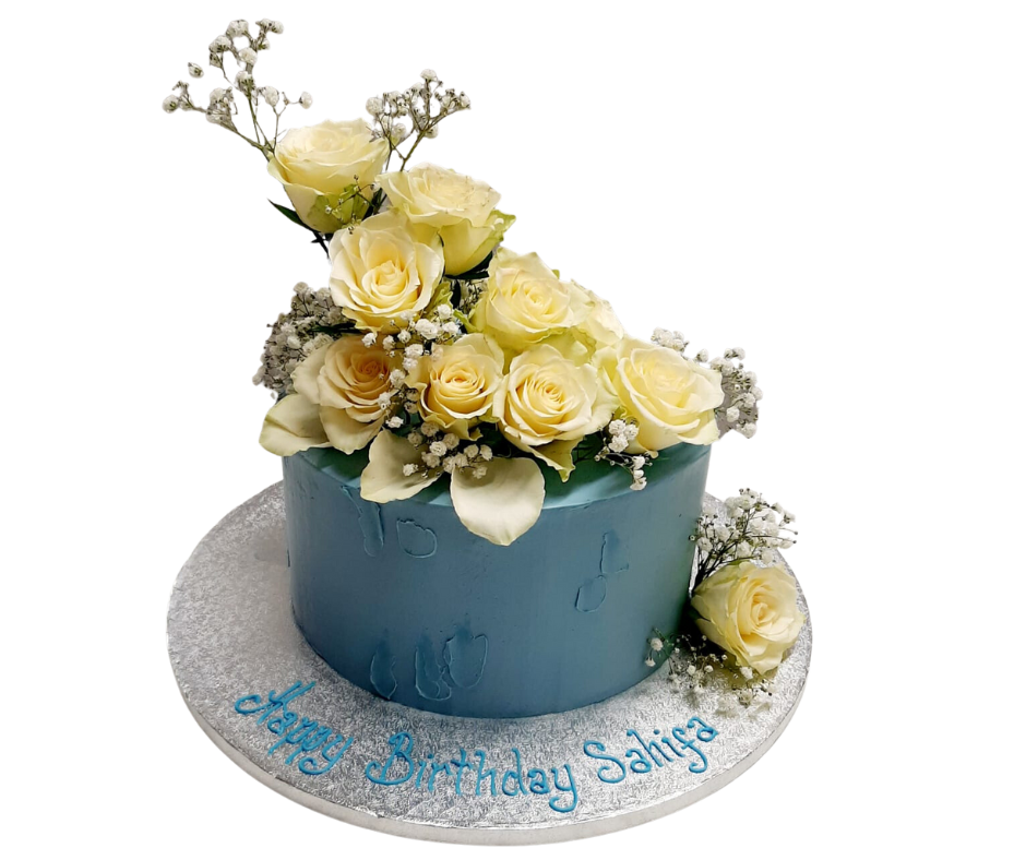 Blue floral cake Hand Crafted Cakes