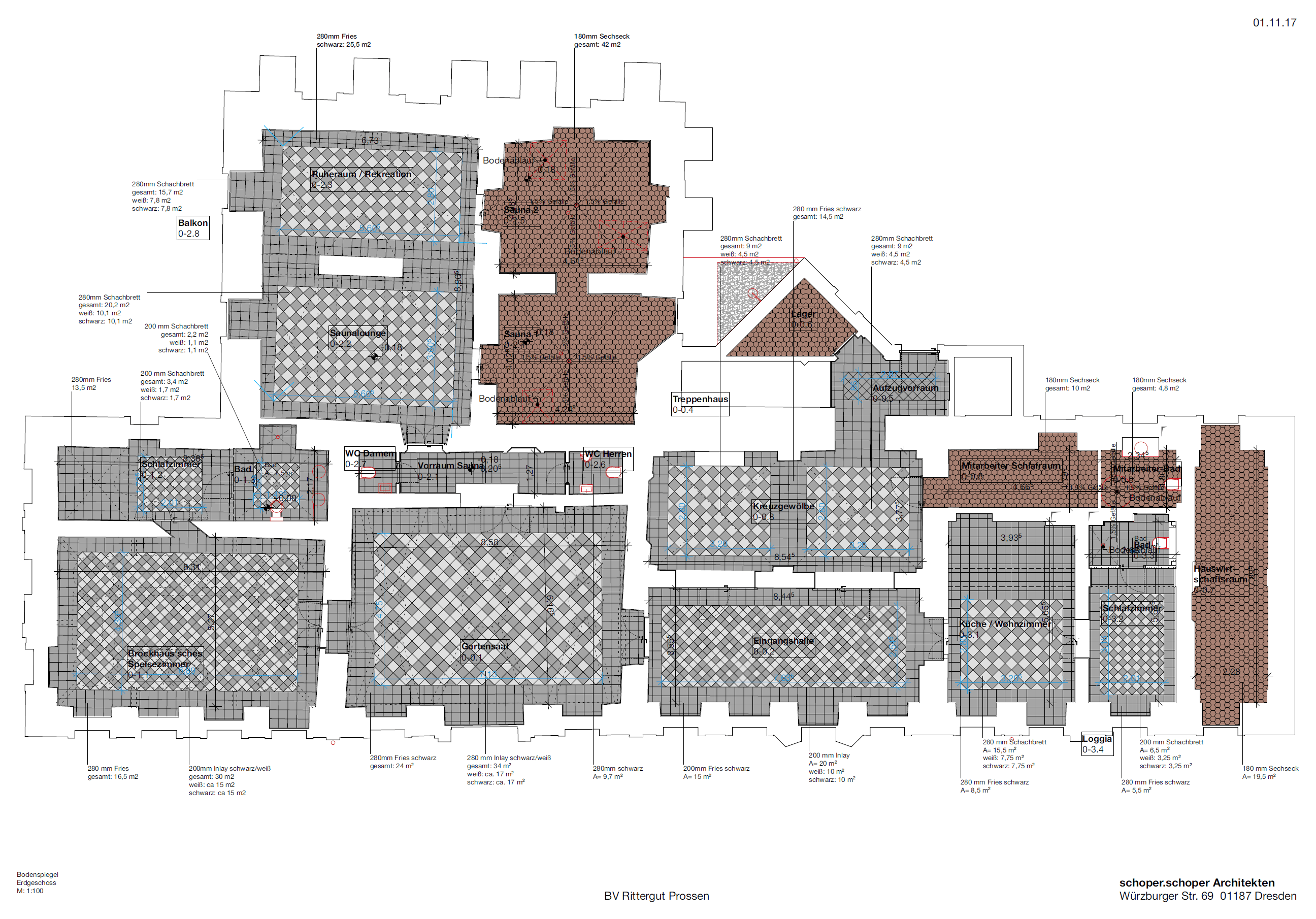 Rittergut Prossen Bekommt Handgeformte Bodenfliesen Handgeformt