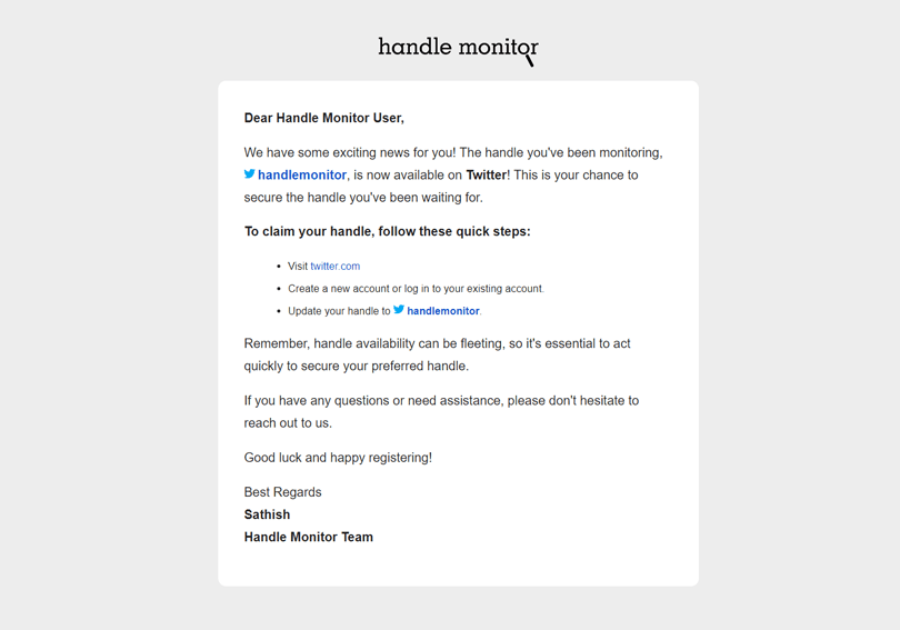 Monitor Handle Availability for Twitter, TikTok, Instagram & Twitch