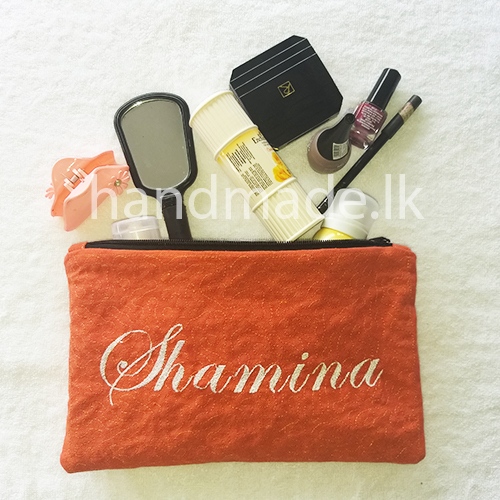 Personalized Cosmetic Pouch Handmade Products of Ceylon