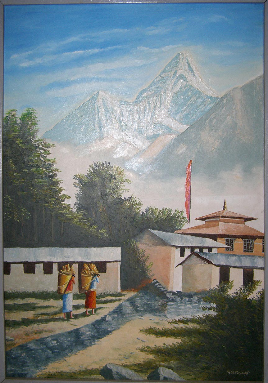 Mount Everest Oil Painting Price US40 Batik And Oil Painting